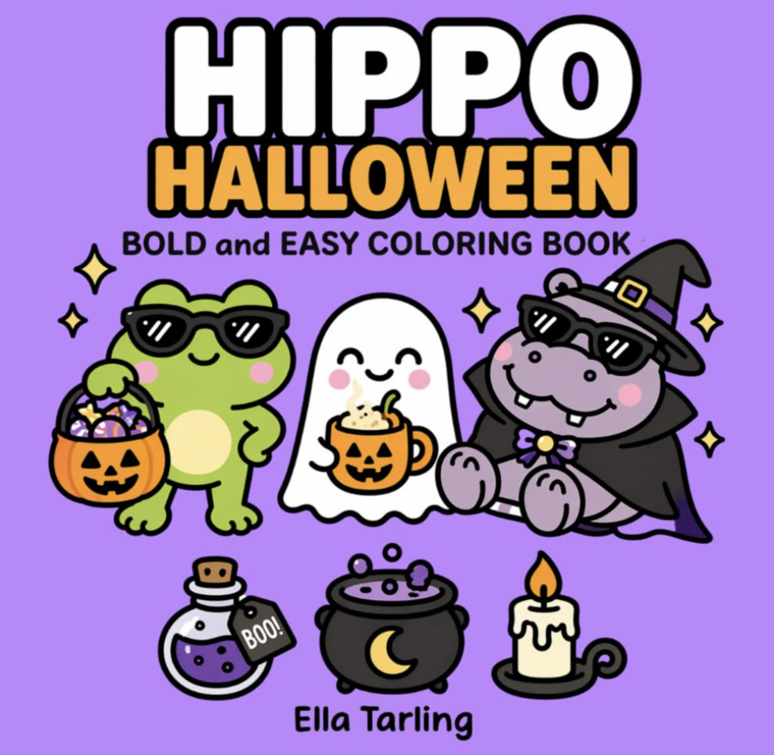Hippo Halloween Coloring Book